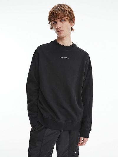 Calvin Klein Ruhák HU601885 | Calvin Klein CK The Basics Organic Cotton Férfi Pulóver Fekete